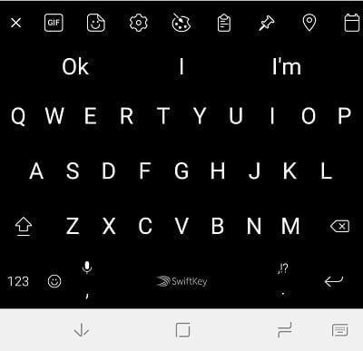 Screenshot of SwiftKey Keyboard Theme High Contrast