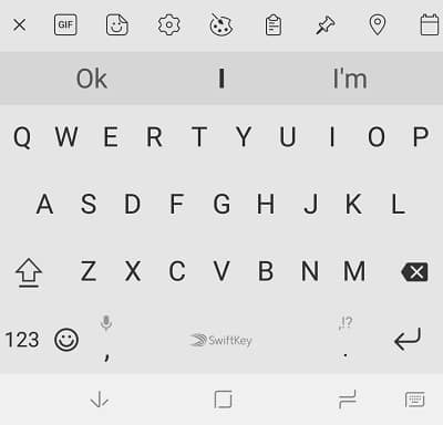 Screenshot of SwiftKey Keyboard Theme Minimal Light Black