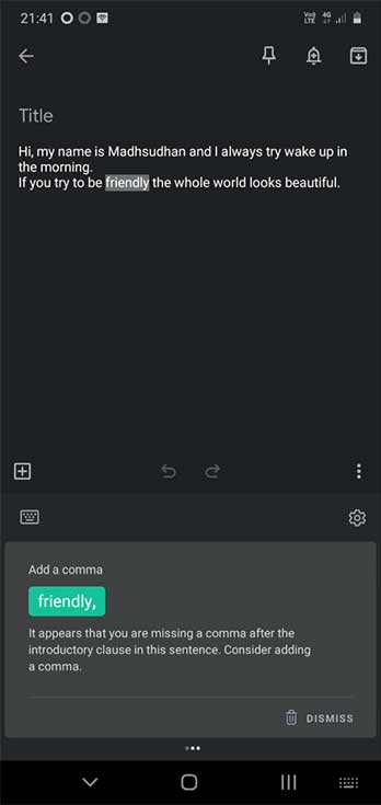 Grammarly Keyboard App
