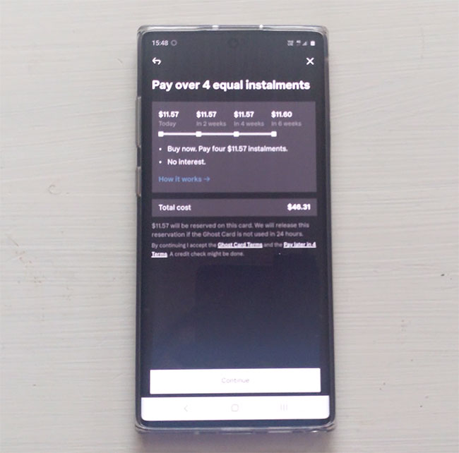 Repayments on Klarna App