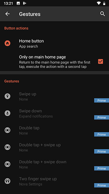 Gestures - Nova Launcher