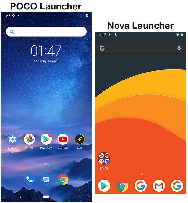Home Screen - POCO and Nova