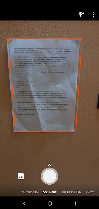 Office Lens Auto Detect