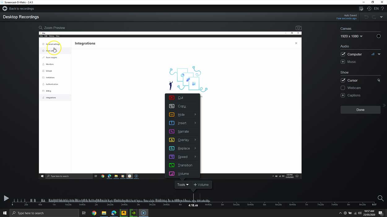 Screencast O Matic Video Editor on Windows PC