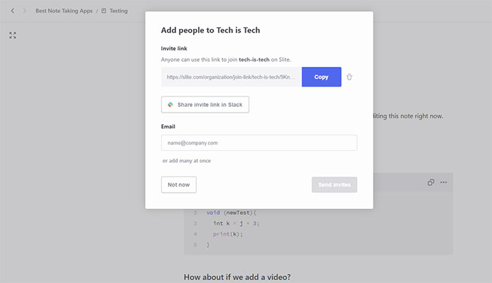 Sharing Tools - Slite