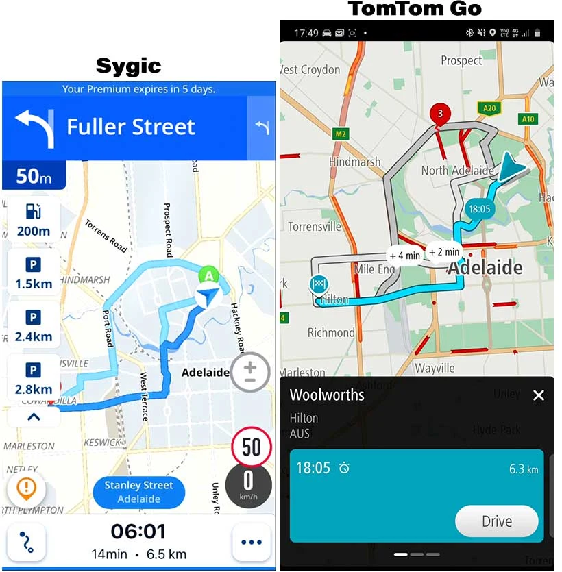Sygic vs TomTom Go Routing Preview