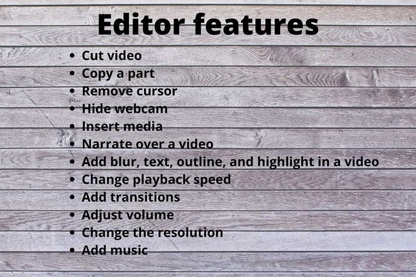 Screencast-O-Matic Editor Features