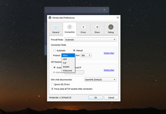 Windscribe VPN Protocols