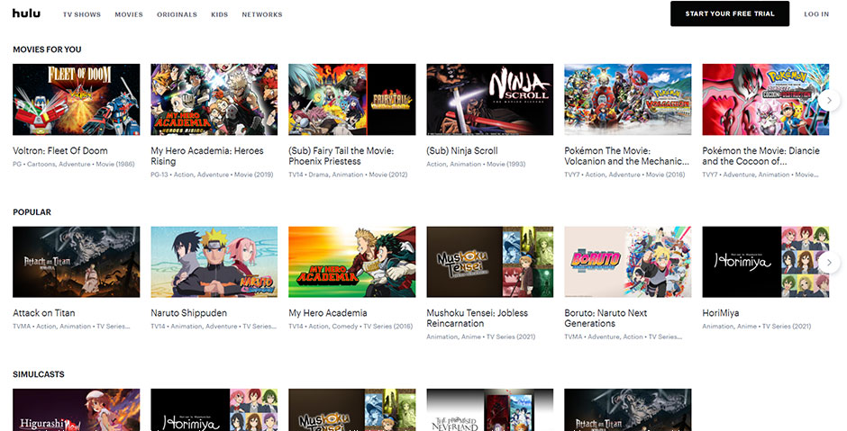 Anime on Hulu
