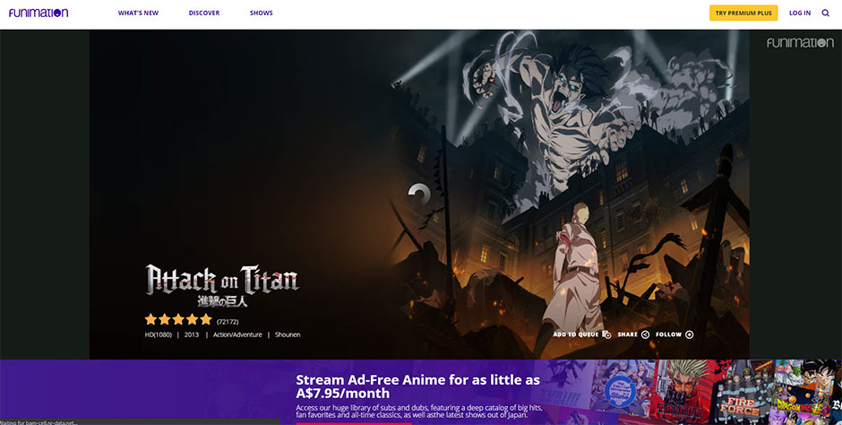 Attack on Titan on Funimation