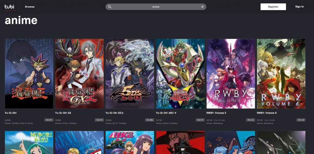Anime on Tubi TV