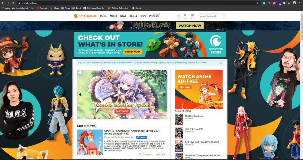 Crunchyroll Website