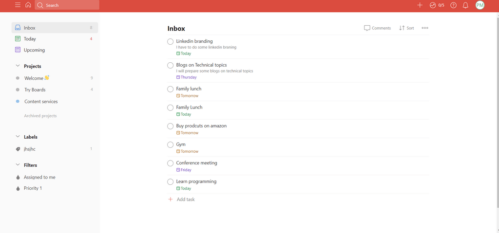 Todoist Inbox