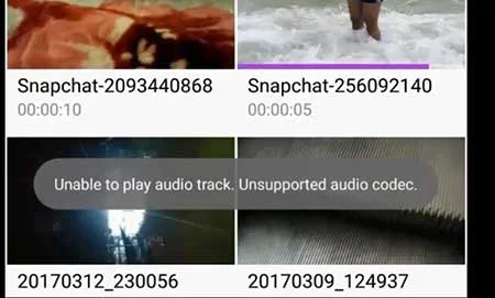 Unsupported Audio Video Codec