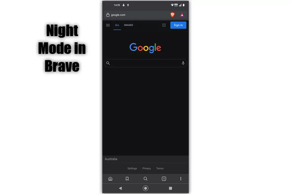 Night Mode in Brave