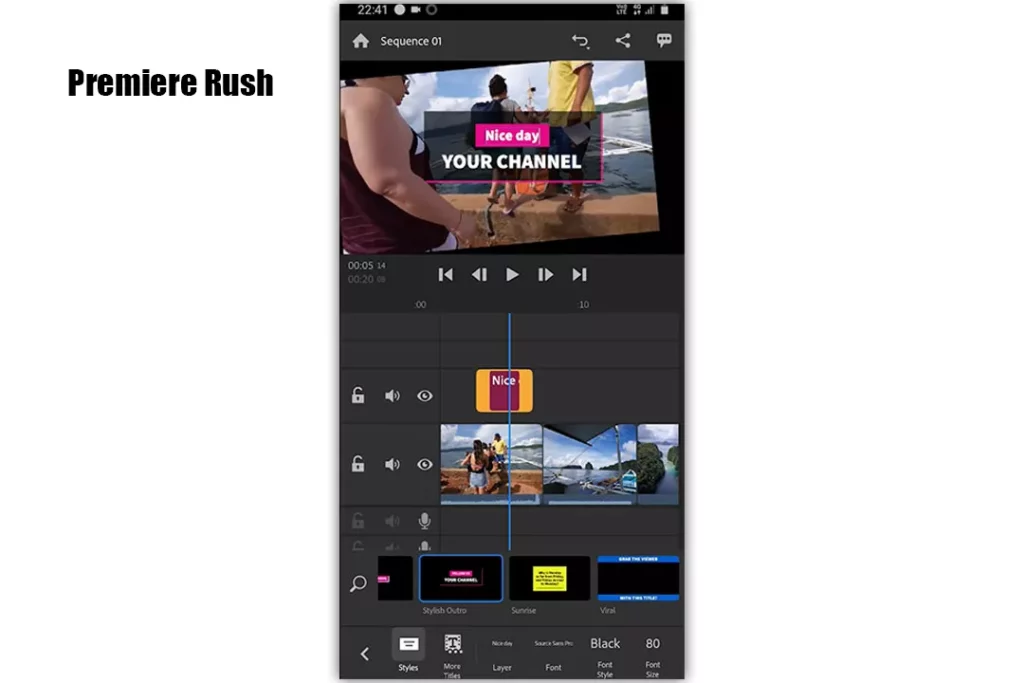 Premiere Rush App on Android