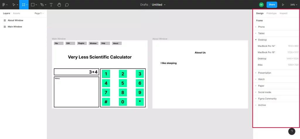 Design Pages in Figma