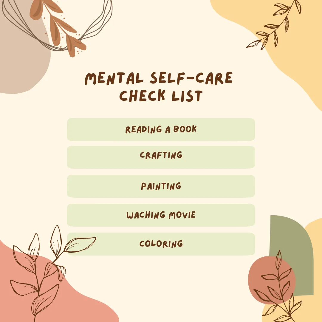 Abstract Illustration Mental Health Checklist Instagram Post
