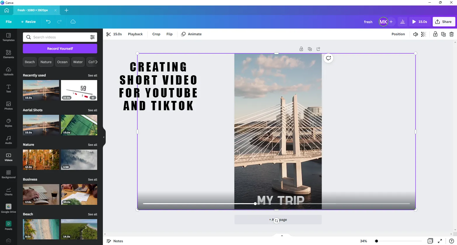 Creating Short Videos in Canva