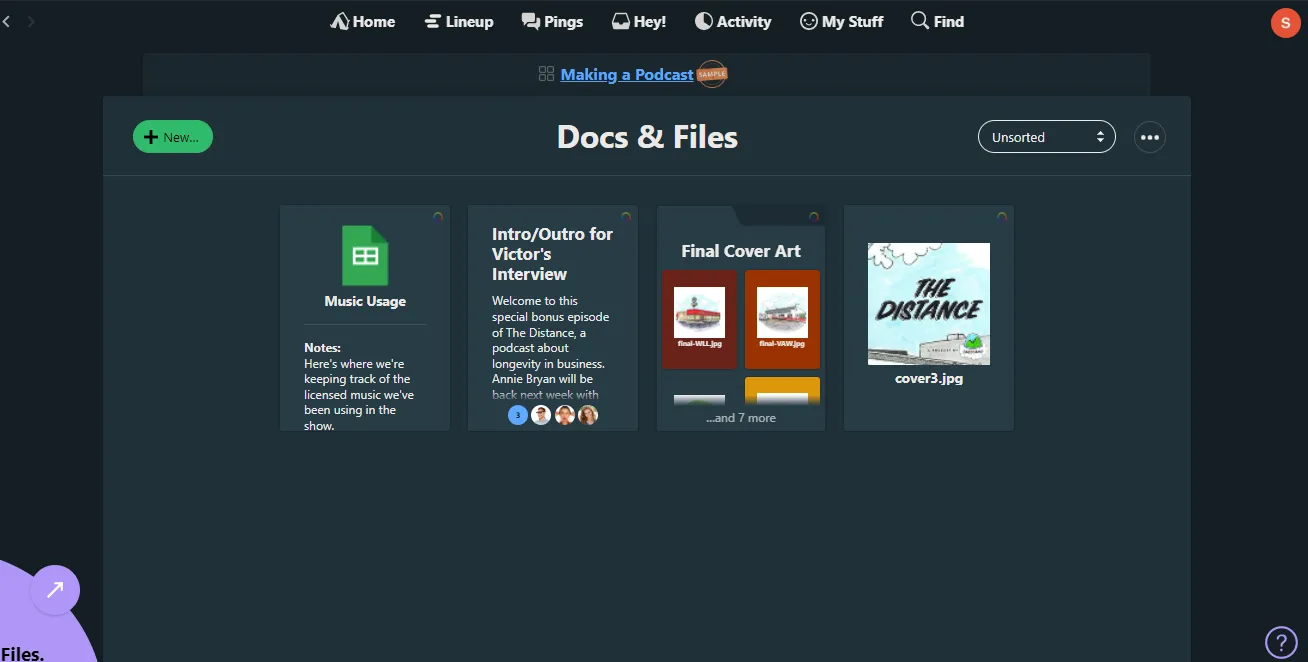 Docs and Files in Basecamp