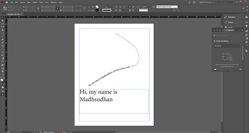 Text on Path in InDesign