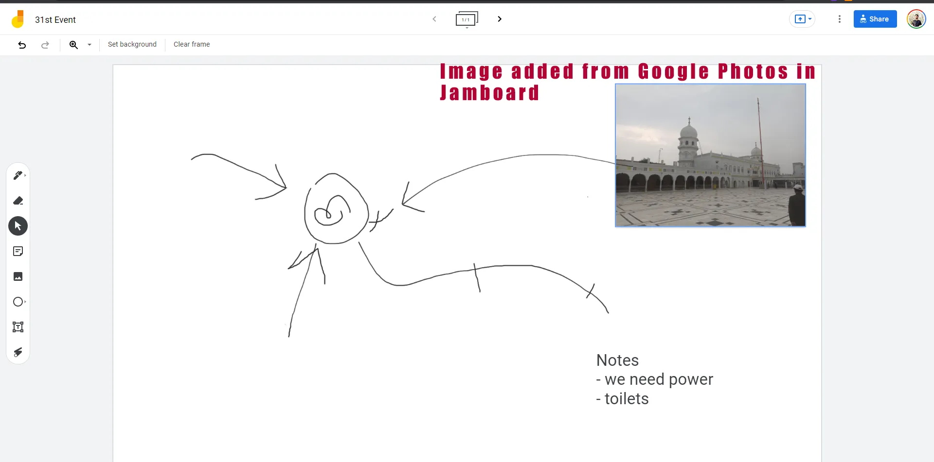 Images in Google Jamboard
