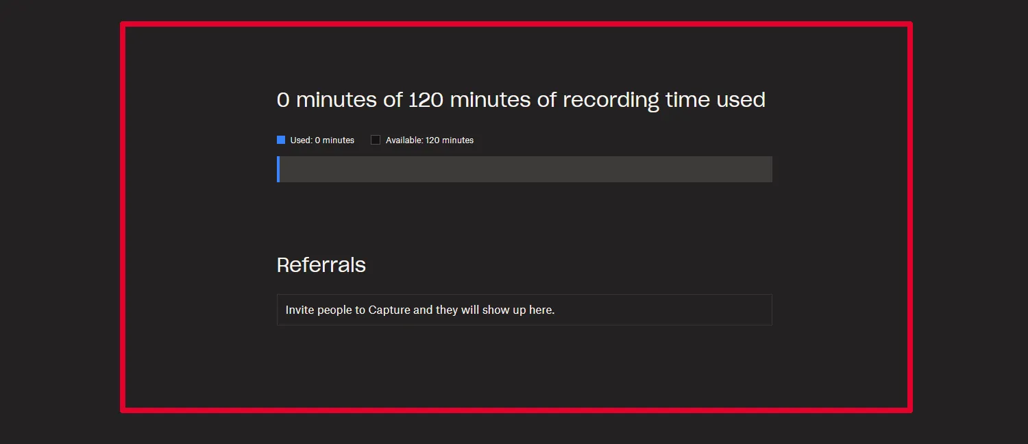 Dropbox Capture Total Recording Limit