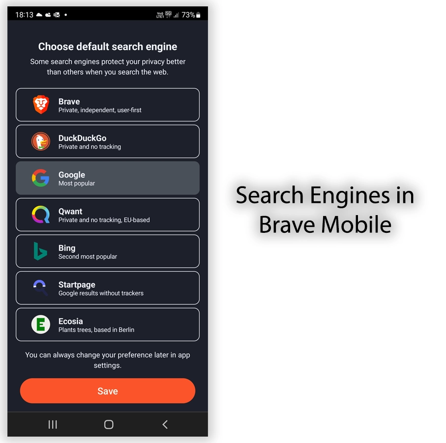 Search Engines in Brave