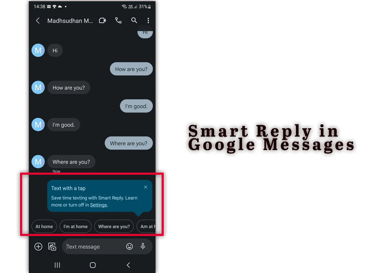 Smart Reply in Google Messages