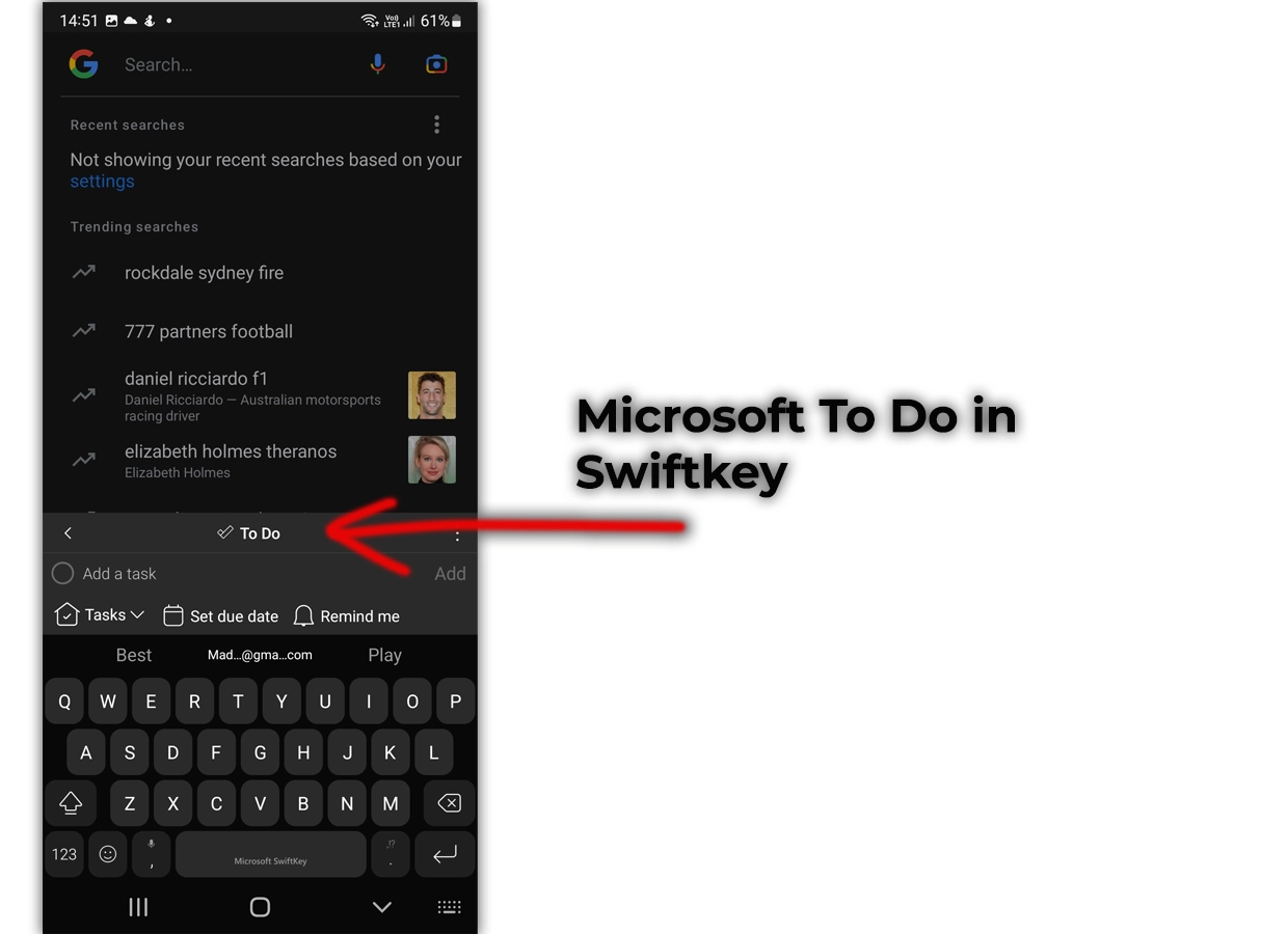 Microsoft To Do in SwiftKey