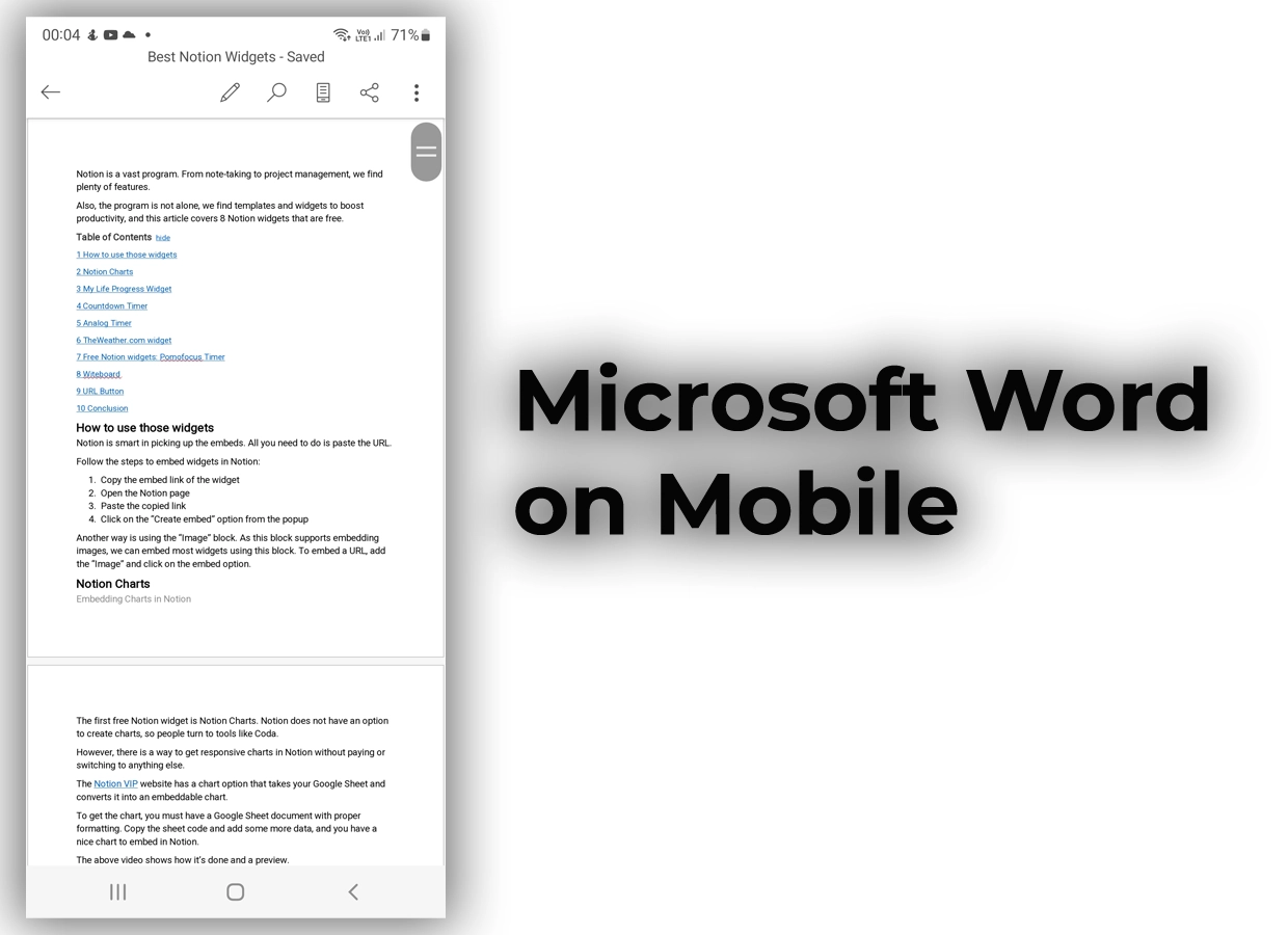 Microsoft Word on Mobile