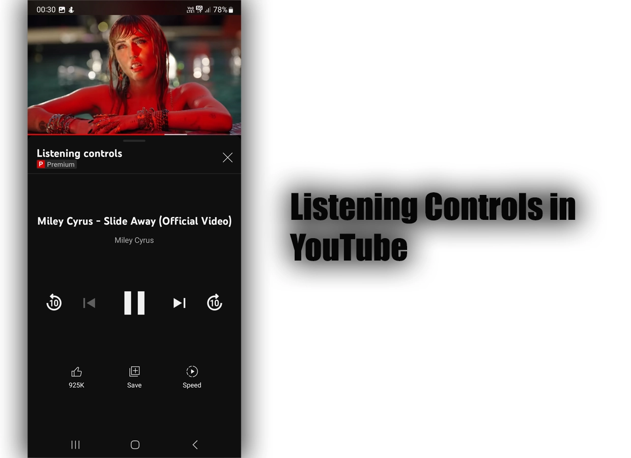 Listening Controls in YouTube