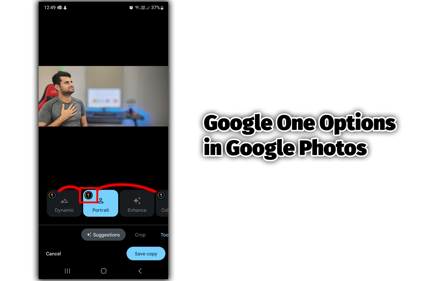 Google One Options in Google Photos