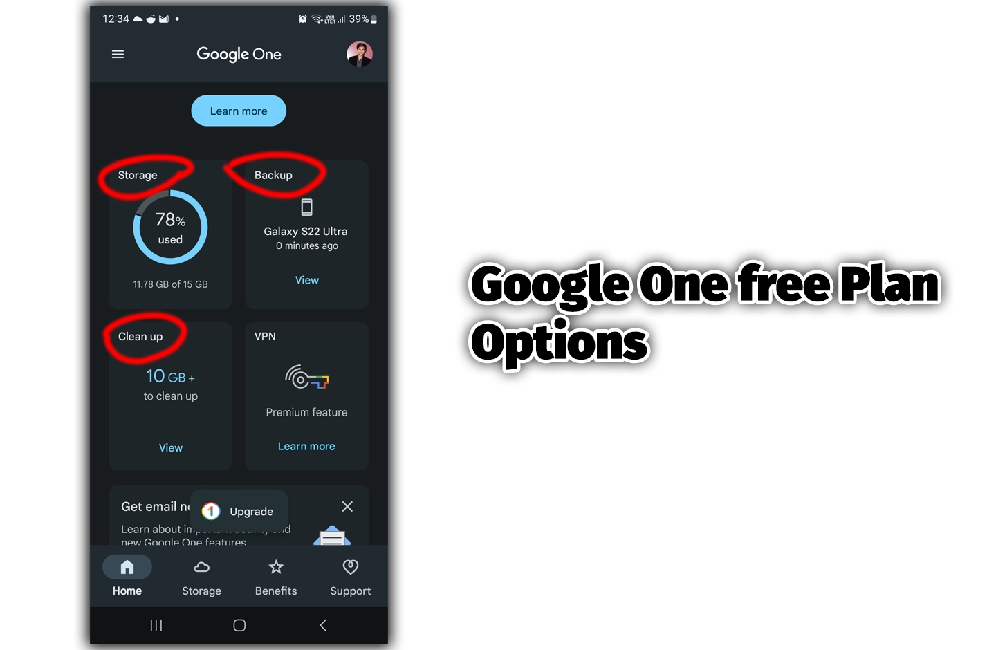 Google One free Plan Benefits