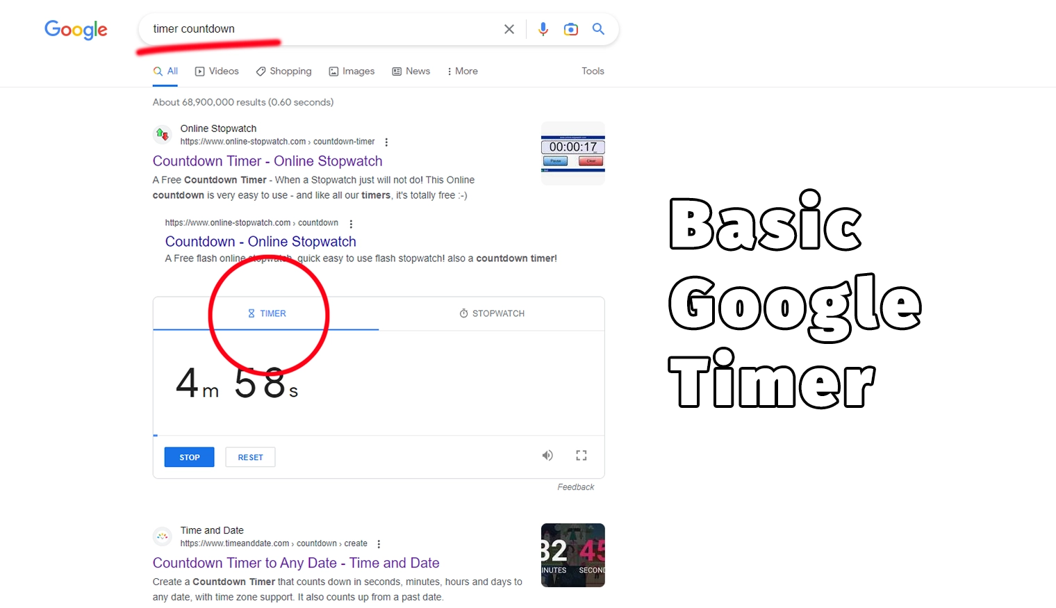 Google Countdown Timer
