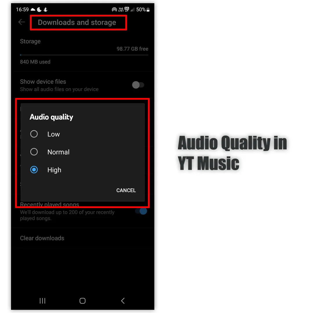 Audio Quality in YouTube Music