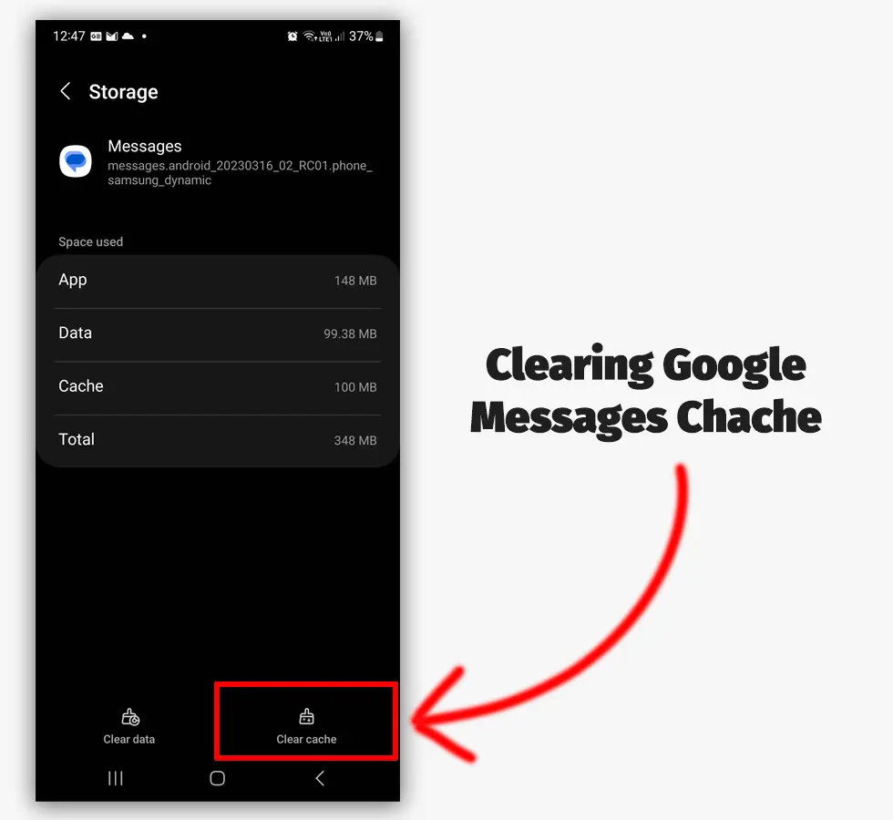 Clearing Google Messages Chache