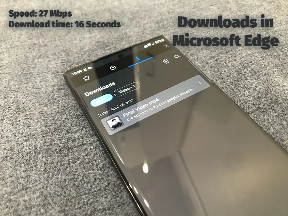 Downloads in Microsoft Edge