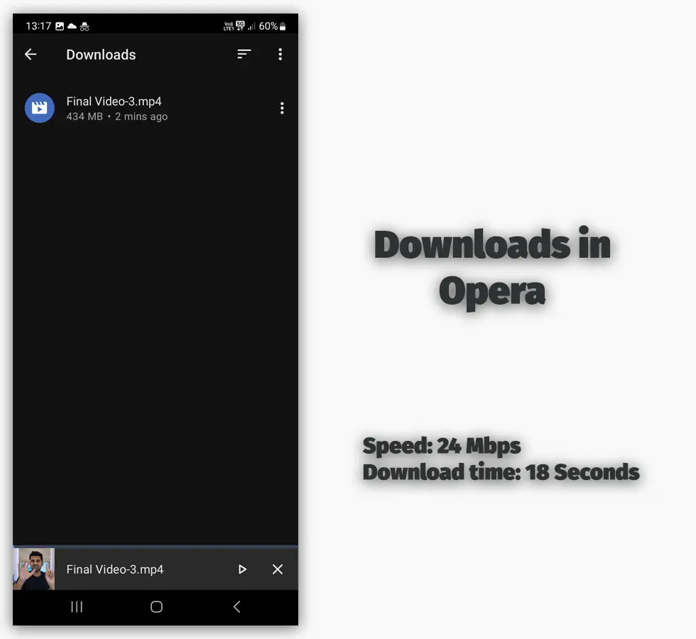 Downloads in Opera