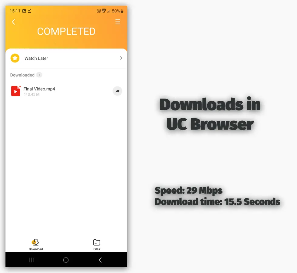 Downloads in UC Browser