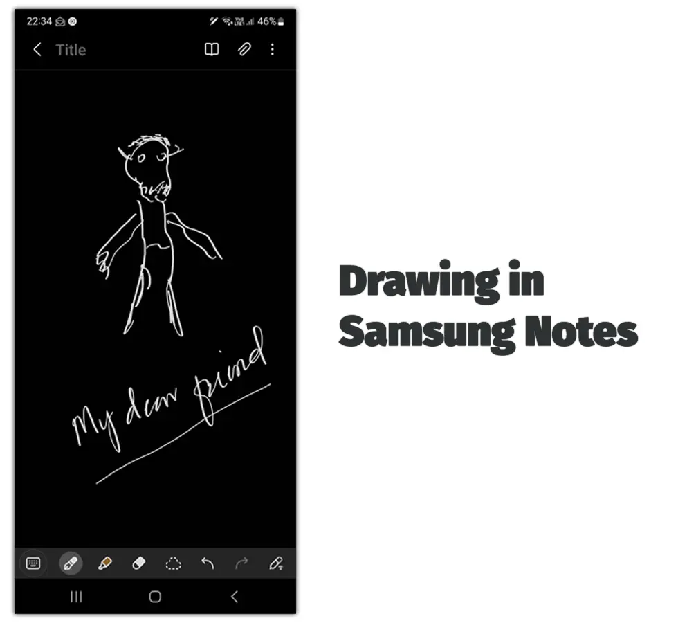 Drawing in Samsung Notes