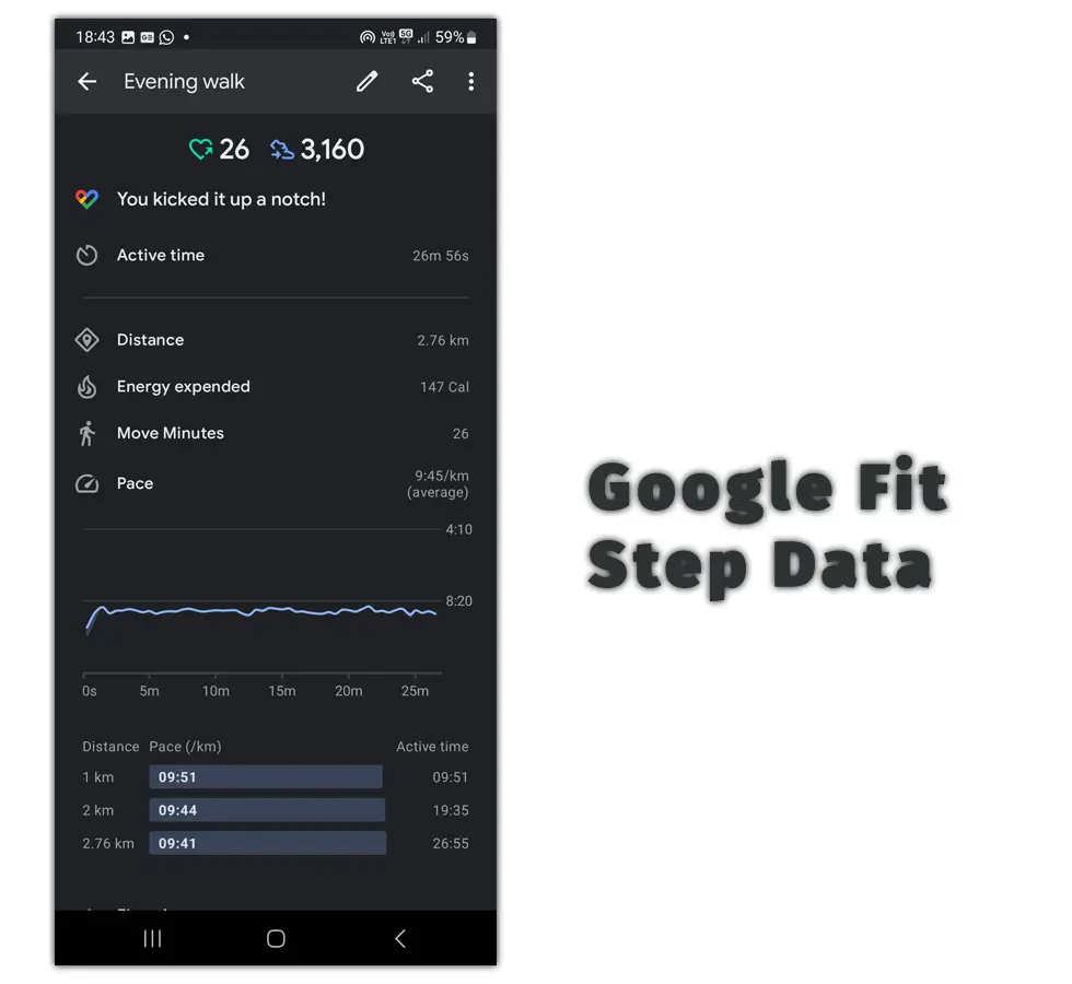 Google Fit Step and Calorie Data