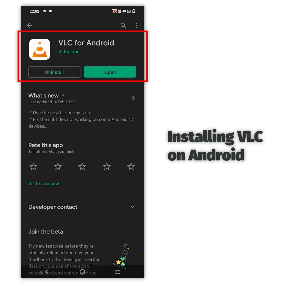 Installing VLC on Android