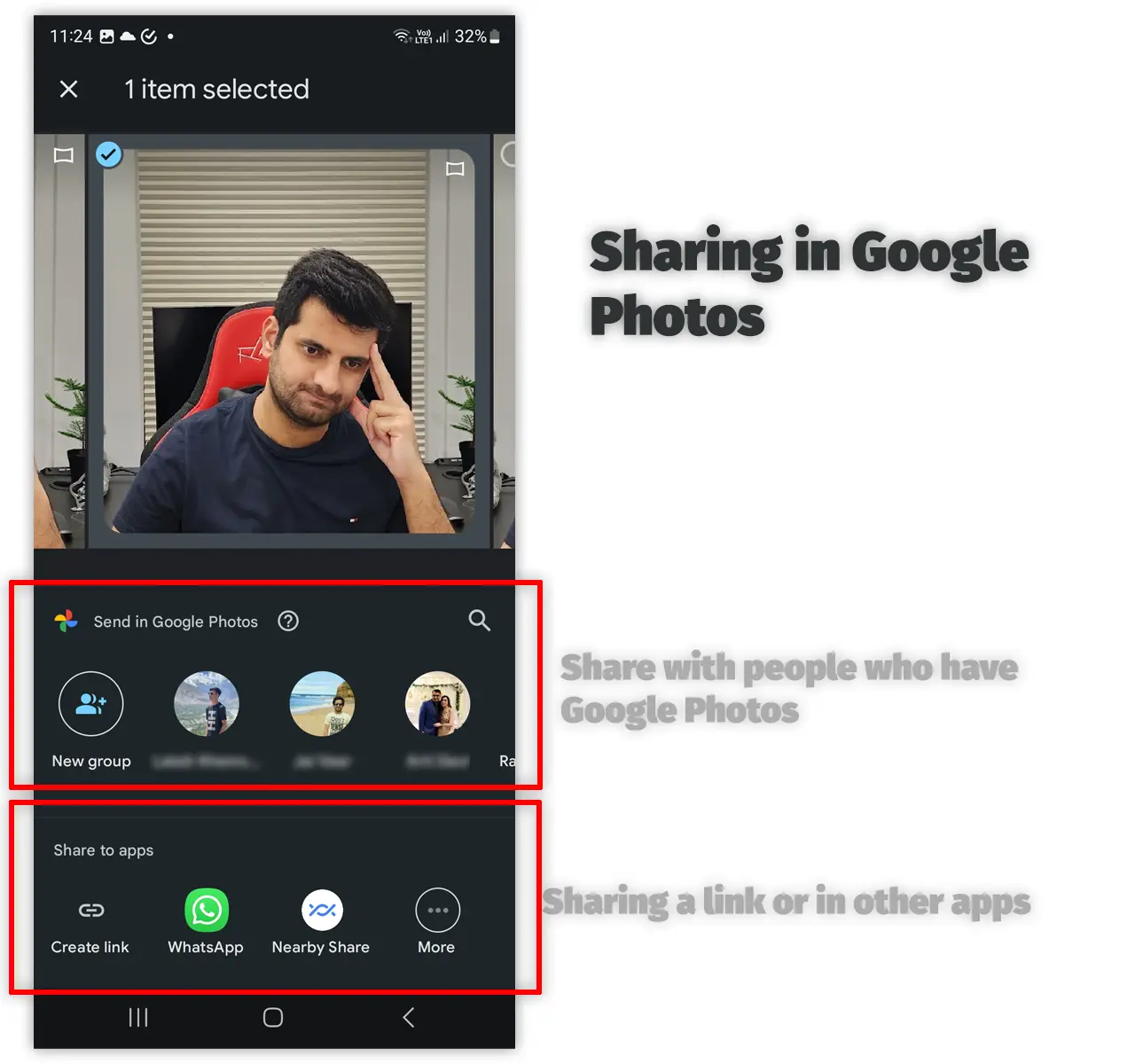 Sharing of Photos in Google Photos