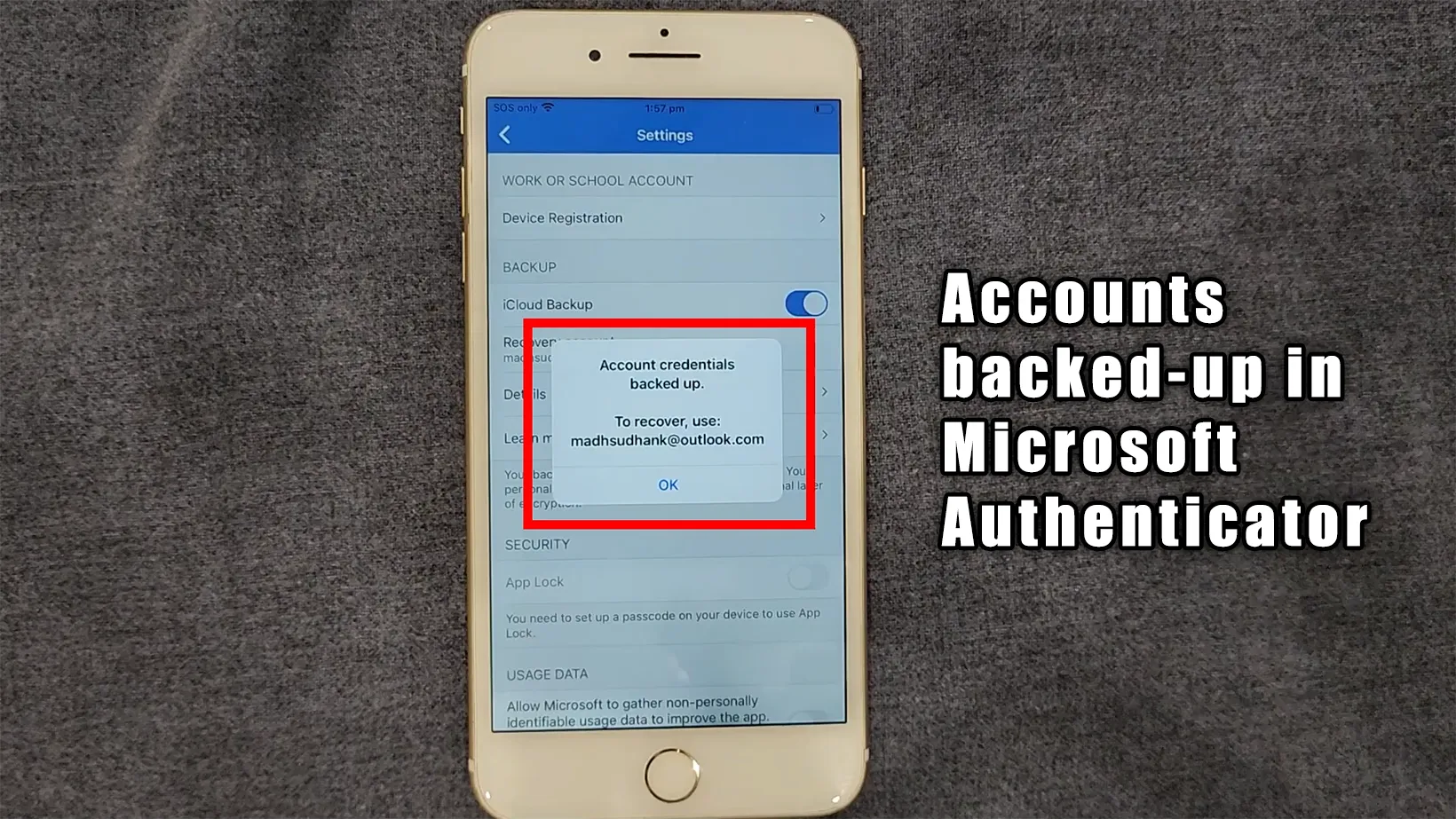 Accounts backed-up in Microsoft  Authenticator
