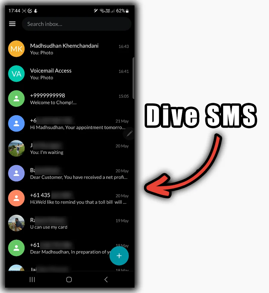 Dive SMS Android