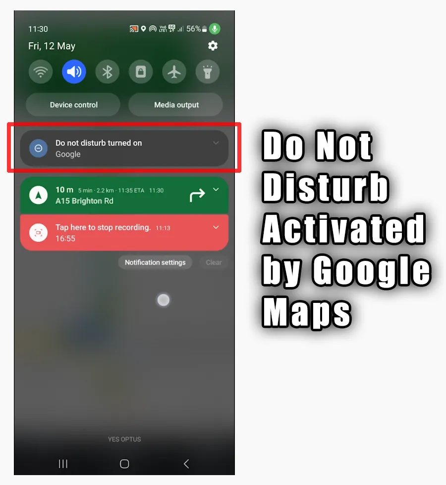 Do Not Disturb Activated by Google Maps