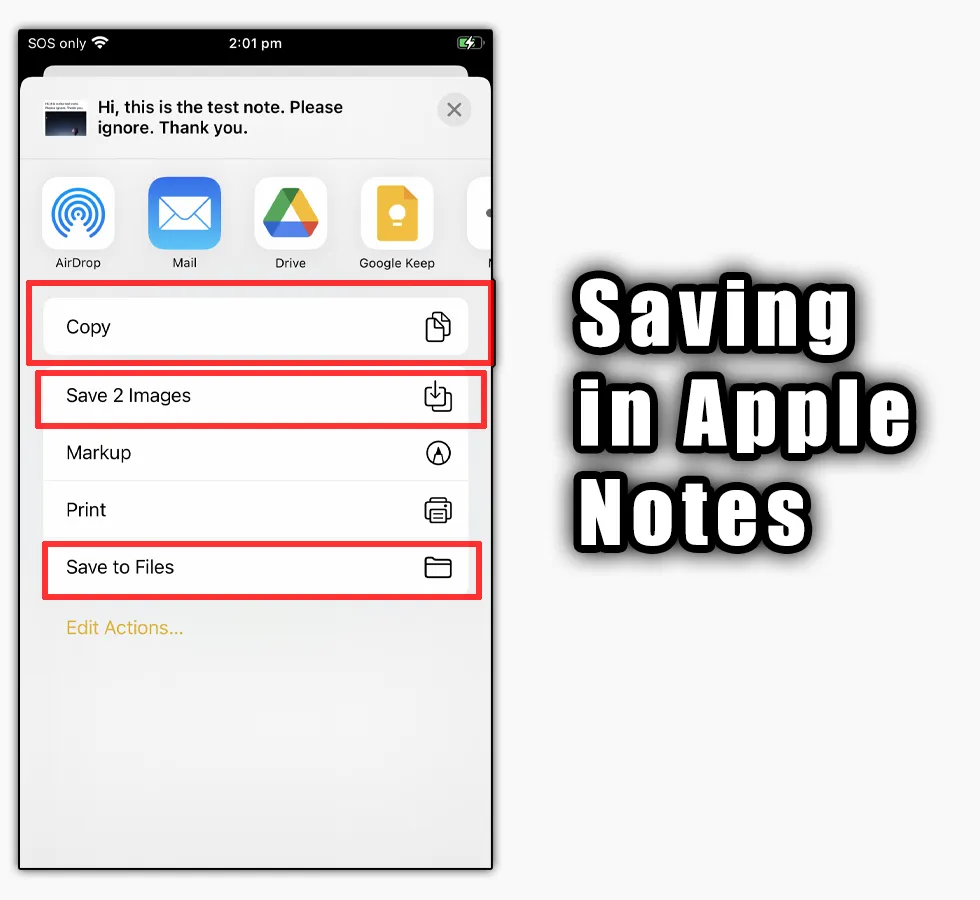 Saving Notes in Apple Notes