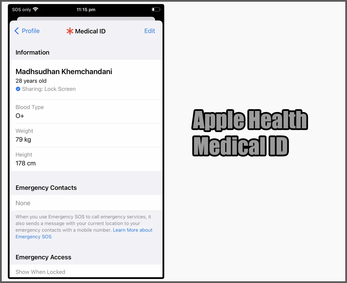 Medical ID in Apple Health