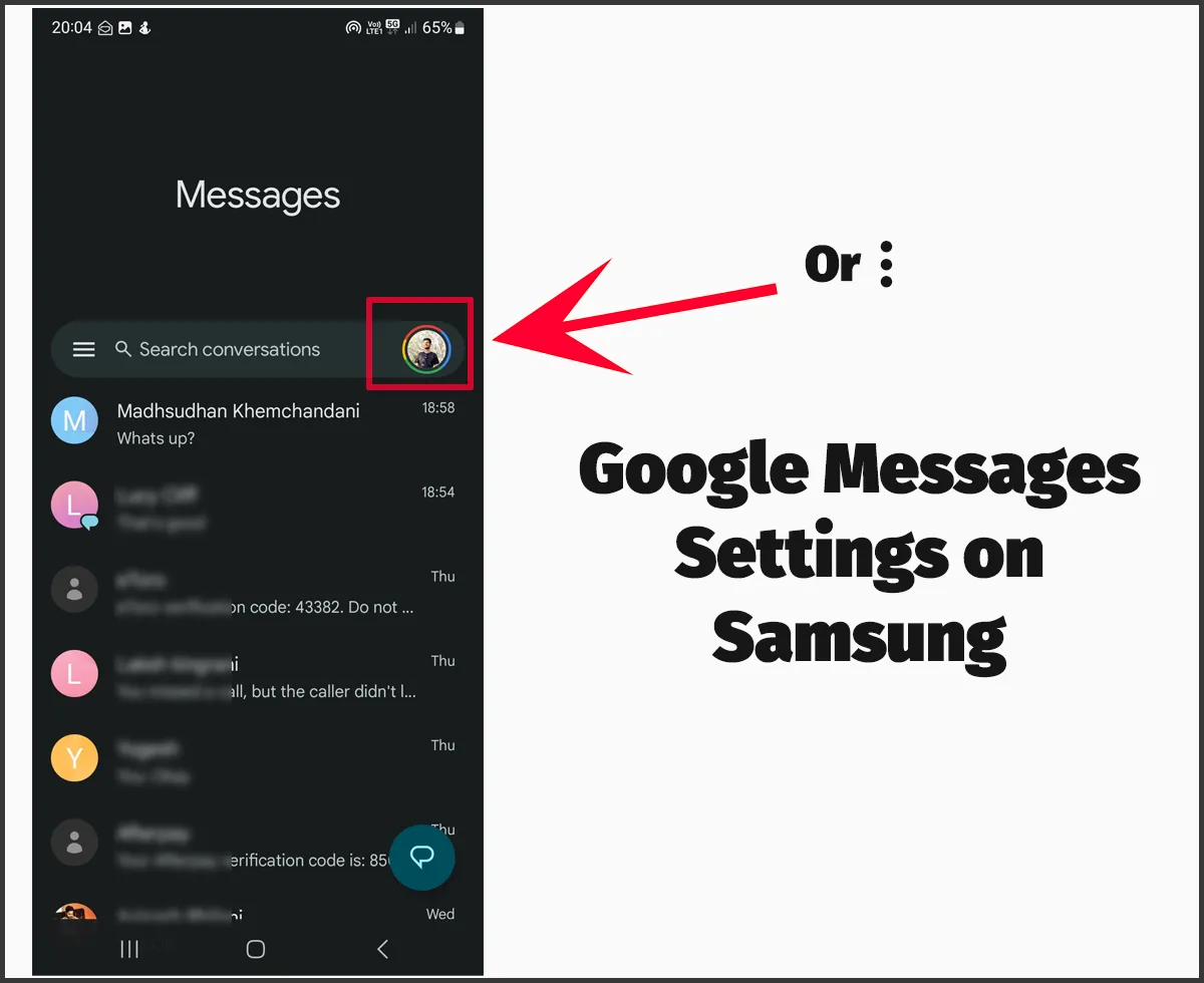 Message Settings on Samsung